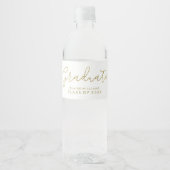 Modern Script gepersonaliseerd foto Afstuderen Waterfles Etiket (Voorkant)