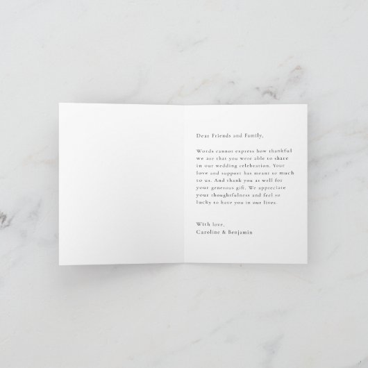 Modern Script gepersonaliseerd fotobericht gevouwe Bedankkaart (Binnen)