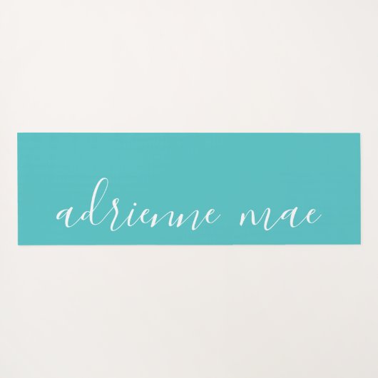 Modern script gepersonaliseerd turquoise gebed of yogamat (Achterkant (horizontaal))