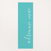 Modern script gepersonaliseerd turquoise gebed of yogamat (Voorkant)