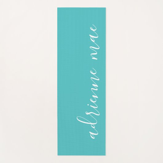 Modern script gepersonaliseerd turquoise gebed of yogamat (Voorkant)