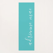 Modern script gepersonaliseerd turquoise gebed of yogamat (Achterkant)