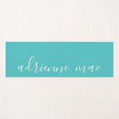 Modern script gepersonaliseerd turquoise gebed of yogamat (Voorkant (horizontaal))