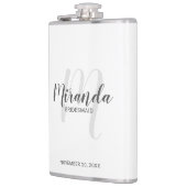 Modern script gepersonaliseerde bruidsmeisje fles heupfles (Links)