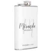 Modern script gepersonaliseerde bruidsmeisje fles heupfles (Rechts)