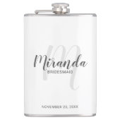 Modern script gepersonaliseerde bruidsmeisje fles heupfles (Voorkant)