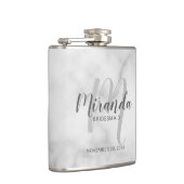 Modern script gepersonaliseerde bruidsmeisje fles heupfles (Rechts)