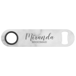 Modern script gepersonaliseerde bruidsmeisje speed flessenopener