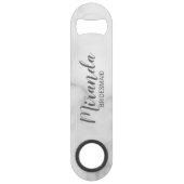 Modern script gepersonaliseerde bruidsmeisje speed flessenopener (Voorkant)