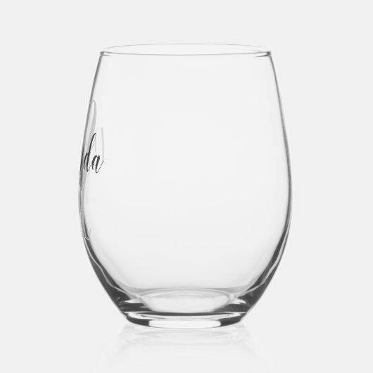 Modern Script gepersonaliseerde bruidsmeisjes naam Wijnglas Zonder Voet (Links)