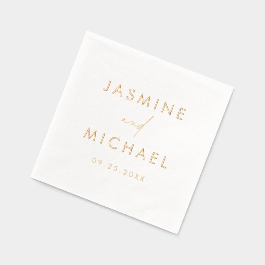 Modern Script gepersonaliseerde bruiloft Folie Servetten (Links)