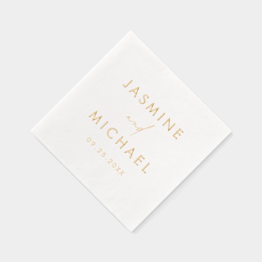 Modern Script gepersonaliseerde bruiloft Folie Servetten (Rechts)