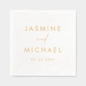 Modern Script gepersonaliseerde bruiloft Folie Servetten (Voorkant)