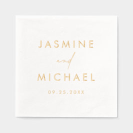 Modern Script gepersonaliseerde bruiloft Folie Servetten