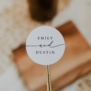 Modern Script gepersonaliseerde bruiloft Ronde Sticker