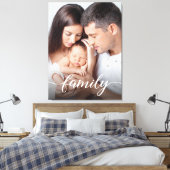 Modern Script Gepersonaliseerde Familie Foto Canva Canvas Afdruk (Insitu (Slaapkamer))