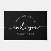 Modern script gepersonaliseerde familienaam deurmat (Voorkant)