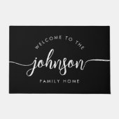 Modern script gepersonaliseerde familienaam deurmat (Voorkant)