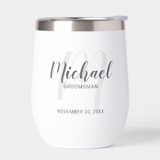 Modern Script Gepersonaliseerde Groomsman Naam (Links)