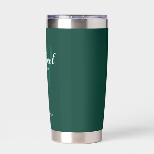 Modern Script Gepersonaliseerde Groomsman Naam Geïsoleerde Drinkbeker (Achterkant)