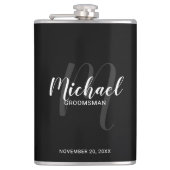 Modern Script Gepersonaliseerde Groomsmen Flask Heupfles (Voorkant)