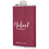 Modern Script Gepersonaliseerde Groomsmen Flask Heupfles (Links)