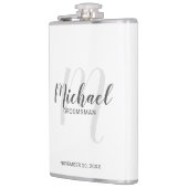 Modern Script Gepersonaliseerde Groomsmen Flask Heupfles (Links)