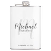 Modern Script Gepersonaliseerde Groomsmen Flask Heupfles (Voorkant)