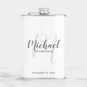 Modern Script Gepersonaliseerde Groomsmen Flask Heupfles