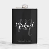 Modern Script Gepersonaliseerde Groomsmen Flask Heupfles