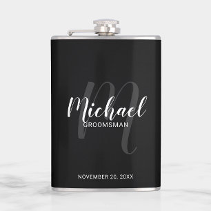 Modern Script Gepersonaliseerde Groomsmen Flask Heupfles