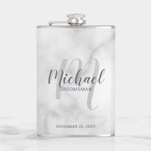 Modern Script Gepersonaliseerde Groomsmen Flask Heupfles