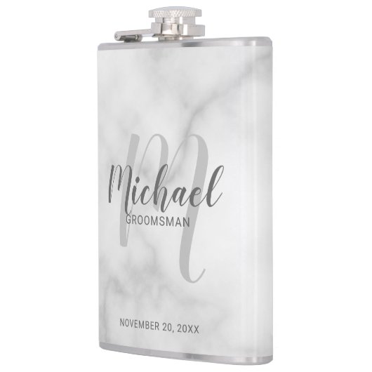 Modern Script Gepersonaliseerde Groomsmen Flask Heupfles (Links)
