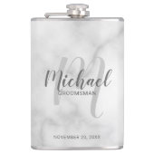 Modern Script Gepersonaliseerde Groomsmen Flask Heupfles (Voorkant)