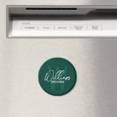 Modern Script Gepersonaliseerde Groomsmen Monogram Magneet (Insitu (Vaatwasser))