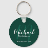 Modern Script Gepersonaliseerde Groomsmen Monogram Sleutelhanger (Voorkant)