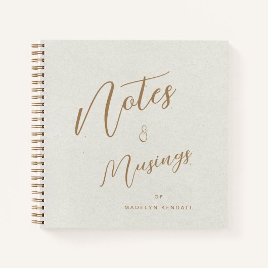 Modern Script Gepersonaliseerde Notities & Musings Notitieboek (Voorkant)