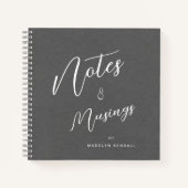 Modern Script Gepersonaliseerde Notities & Musings Notitieboek (Voorkant)