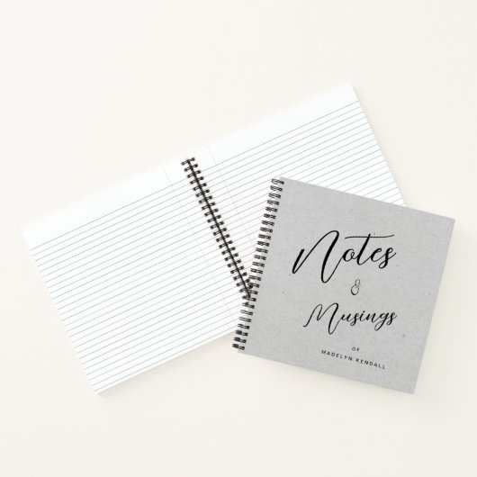 Modern Script Gepersonaliseerde Notities & Musings Notitieboek (Binnen)