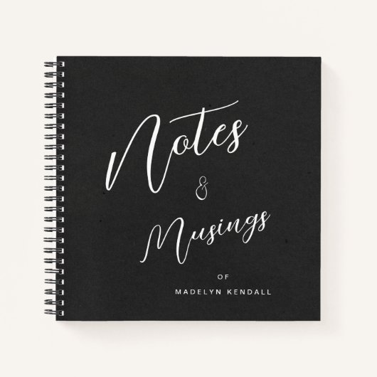 Modern Script Gepersonaliseerde Notities & Musings Notitieboek (Voorkant)
