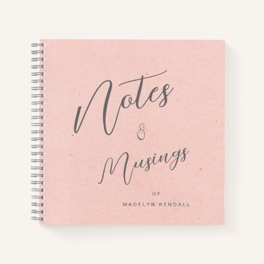 Modern Script Gepersonaliseerde Notities & Musings Notitieboek (Voorkant)