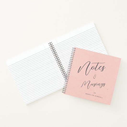 Modern Script Gepersonaliseerde Notities & Musings Notitieboek (Binnen)