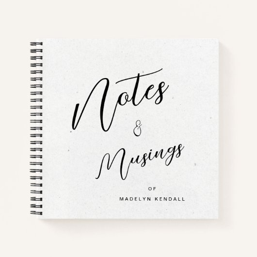 Modern Script Gepersonaliseerde Notities & Musings Notitieboek (Voorkant)
