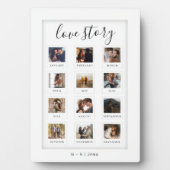 Modern Script Gepersonaliseerde paar Love Story Fo Fotoplaat (voorkant)