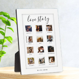 Modern Script Gepersonaliseerde paar Love Story Fo Fotoplaat