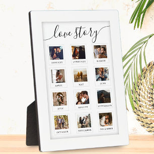 Modern Script Gepersonaliseerde paar Love Story Fo Fotoplaat