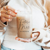 Modern script gepersonaliseerde toekomst mevrouw blikvorm glas