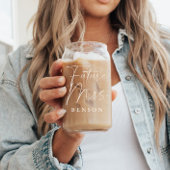 Modern script gepersonaliseerde toekomst mevrouw blikvorm glas