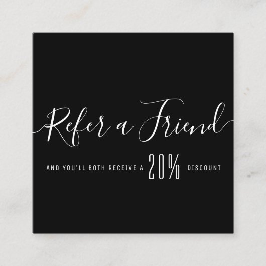 modern script gepersonaliseerde verwijzing vierkante visitekaartje (Voorkant)