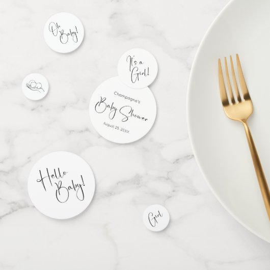 Modern Script Girl Baby shower Confetti (Groep)